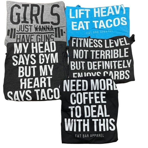 American Apparel Tops - Bundle of 5 Racerback Strappy Workout Tanks Fat Bar & American Apparel L XL